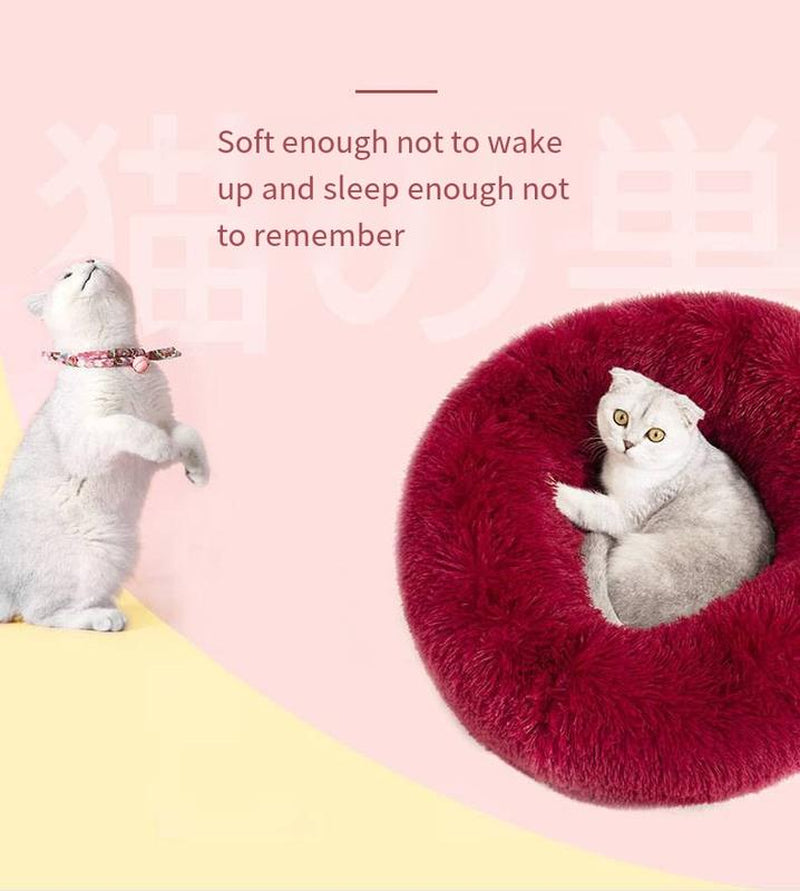 Doghouse Cathouse Plush round Pet Bed Dog Bed Winter Dog Mat Pet Bed Pet Supplies