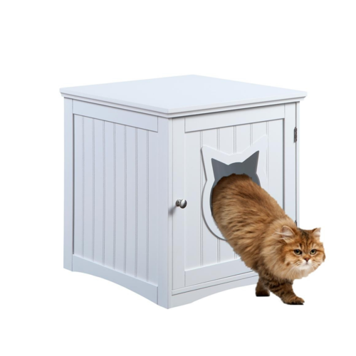 Multi-Function Cat House Nightstand - Hide Litter Box in Style