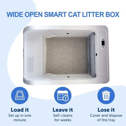 Smart Self-Cleaning Litter Box - Wide Opening Design