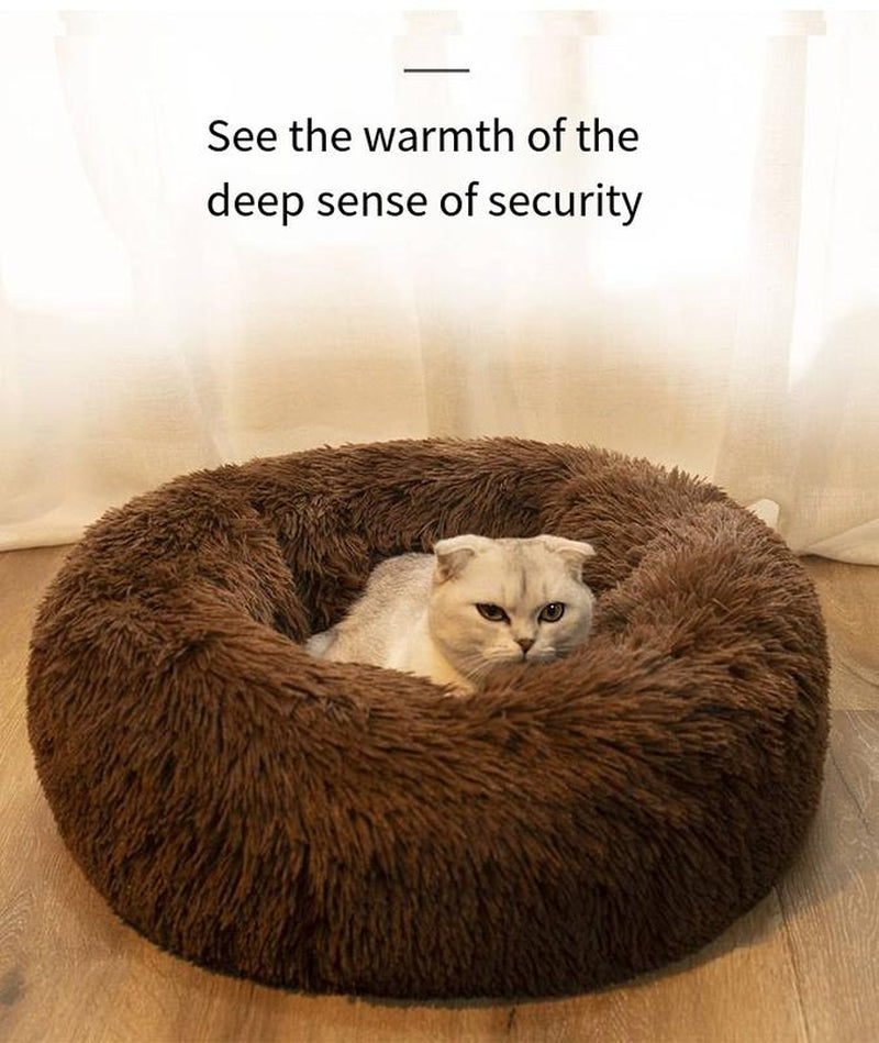Doghouse Cathouse Plush round Pet Bed Dog Bed Winter Dog Mat Pet Bed Pet Supplies
