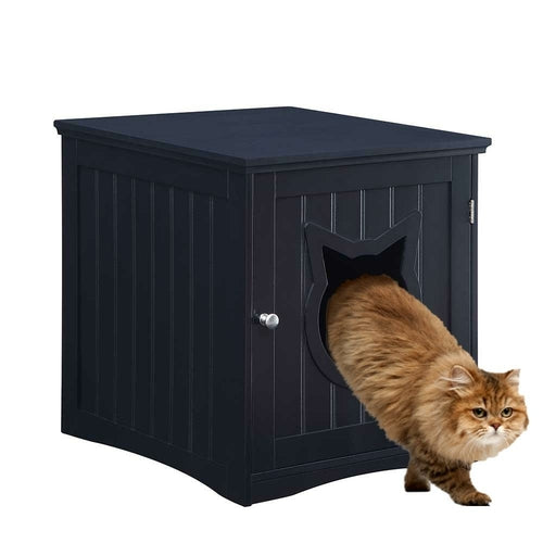 Multi-Function Cat House Nightstand - Hide Litter Box in Style