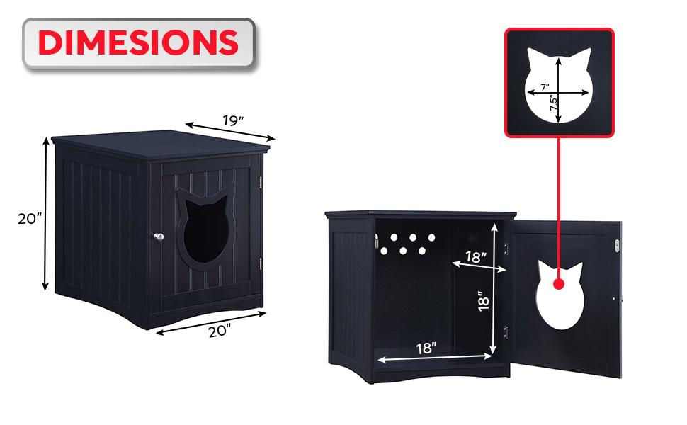 Multi-Function Cat House Nightstand - Hide Litter Box in Style