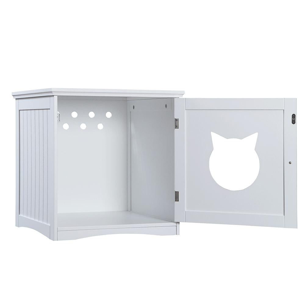 Multi-Function Cat House Nightstand - Hide Litter Box in Style