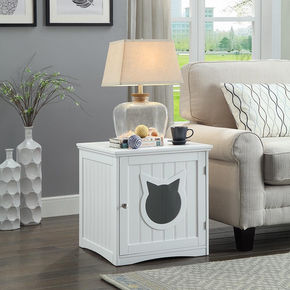 Multi-Function Cat House Nightstand - Hide Litter Box in Style