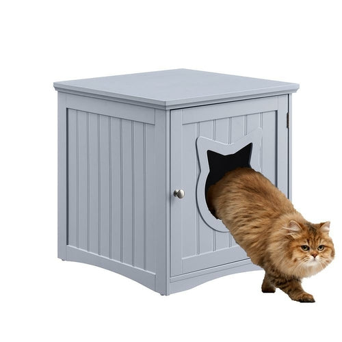 Multi-Function Cat House Nightstand - Hide Litter Box in Style