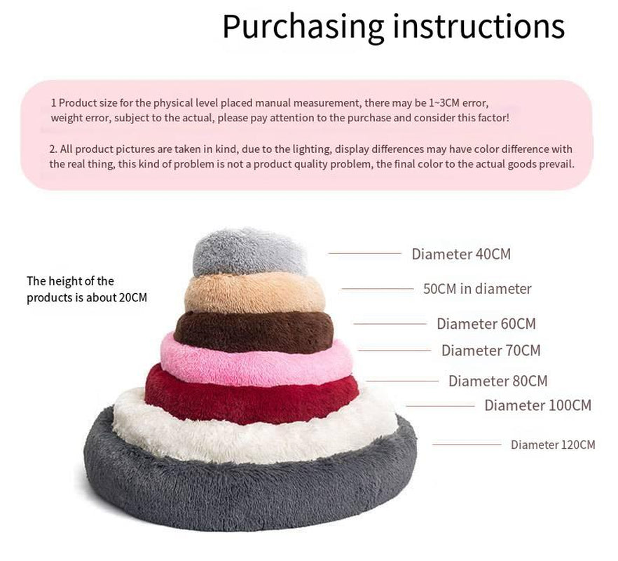 Doghouse Cathouse Plush round Pet Bed Dog Bed Winter Dog Mat Pet Bed Pet Supplies